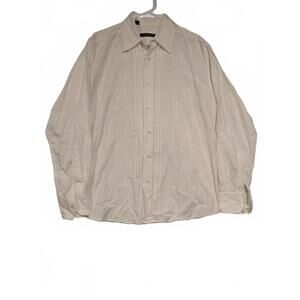 Fumagalli Floral Embroidered White Shirt Mens Large Long Sleeve Button Down